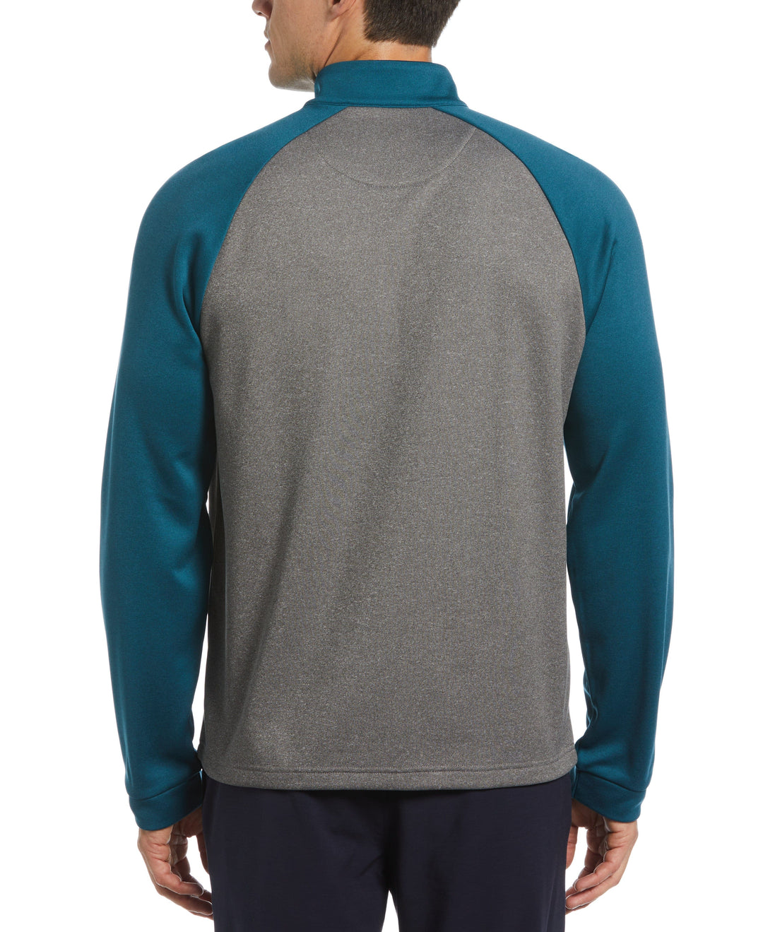 Color Block Fleece 1/4 Zip Raglan Sleeve Pullover Sweater (Corsair Htr) 