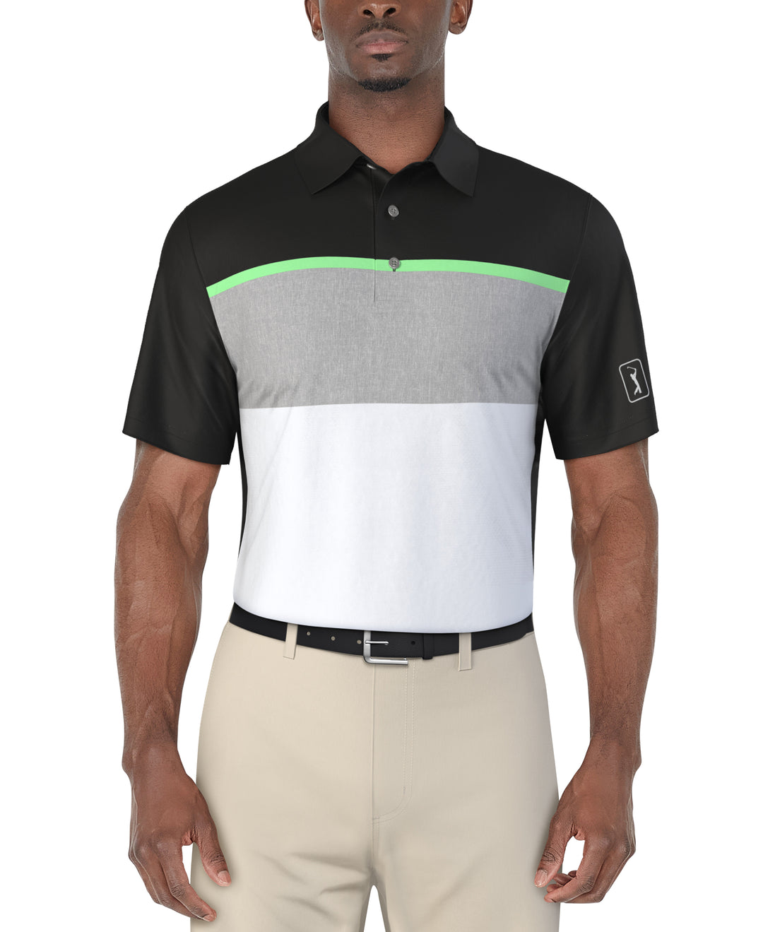 Color Block Golf Polo (Caviar) 