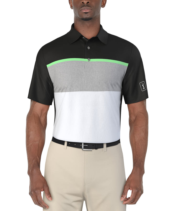 Color Block Golf Polo (Caviar) 