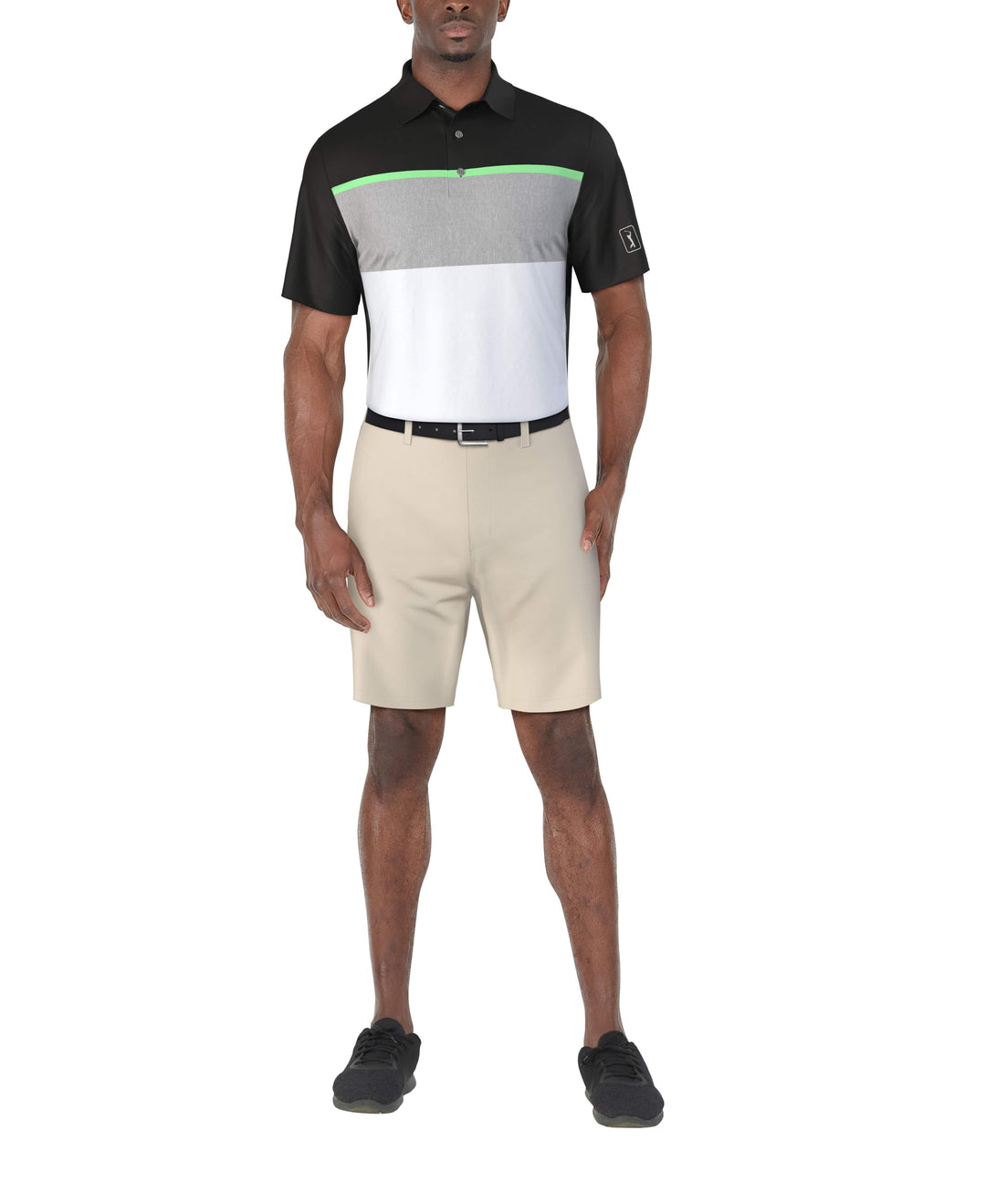Color Block Golf Polo (Caviar) 