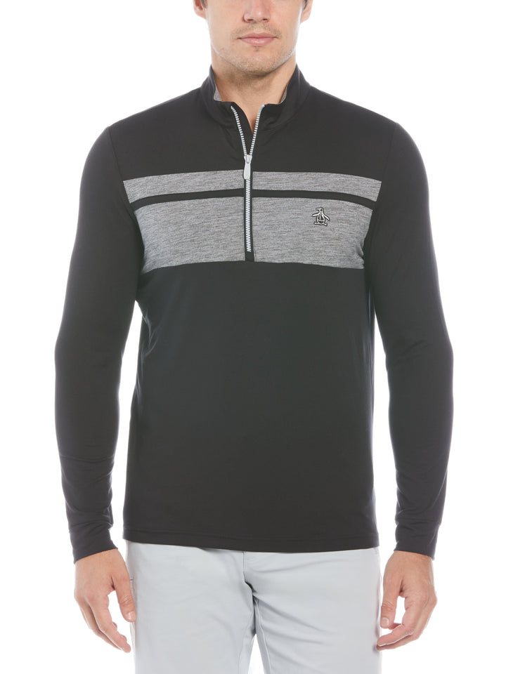 Men's Color Block Quarter Zip Sweater