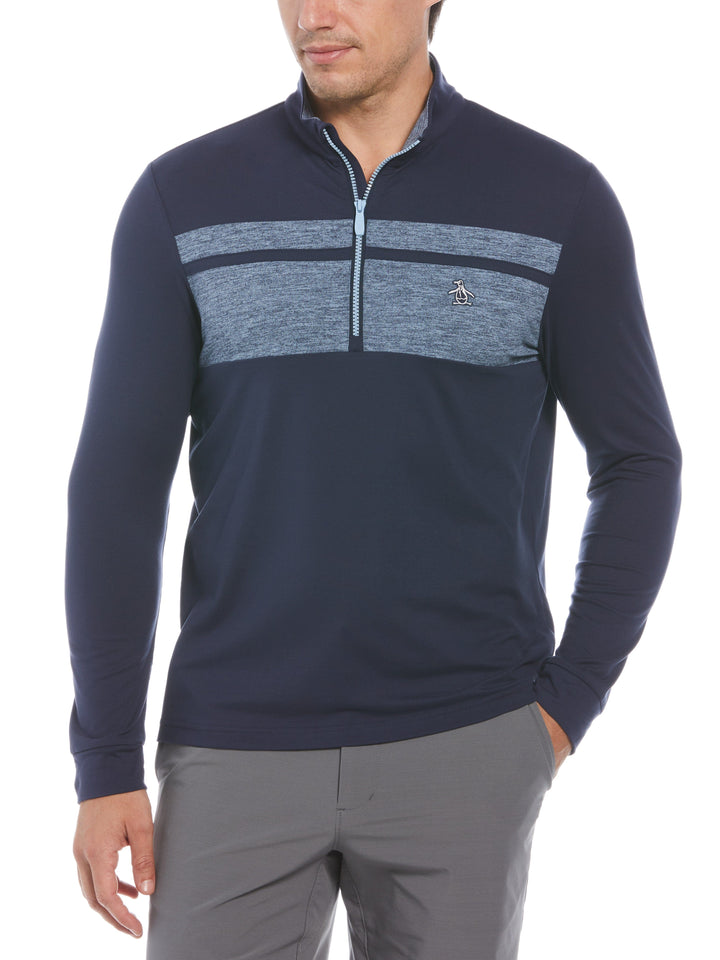 Men's Color Block Quarter Zip Sweater