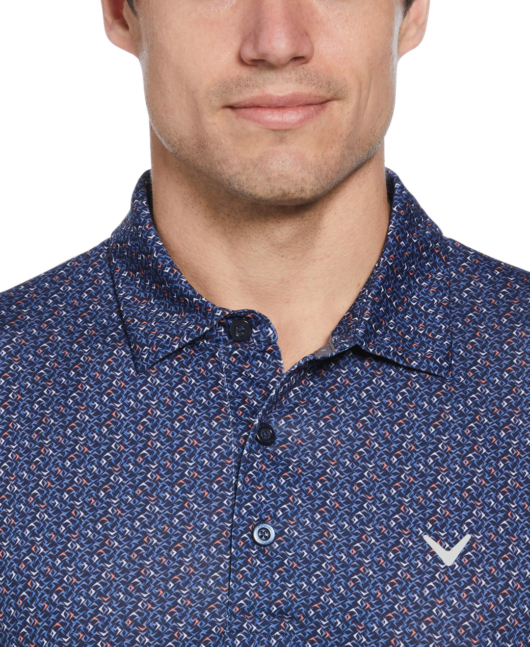 Mens Confetti Chevron All Over Polo (Peacoat) 