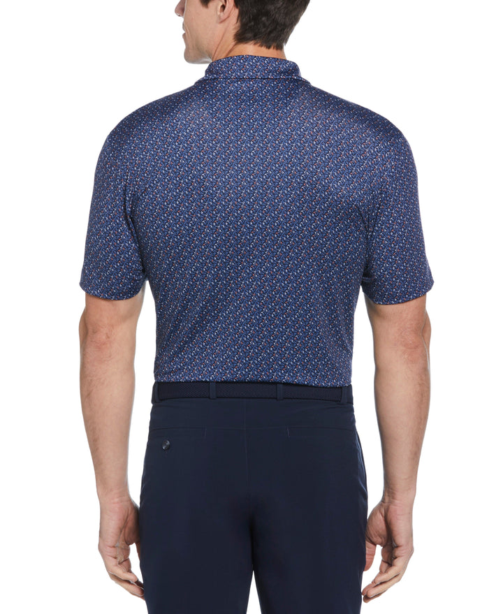 Mens Confetti Chevron All Over Polo (Peacoat) 
