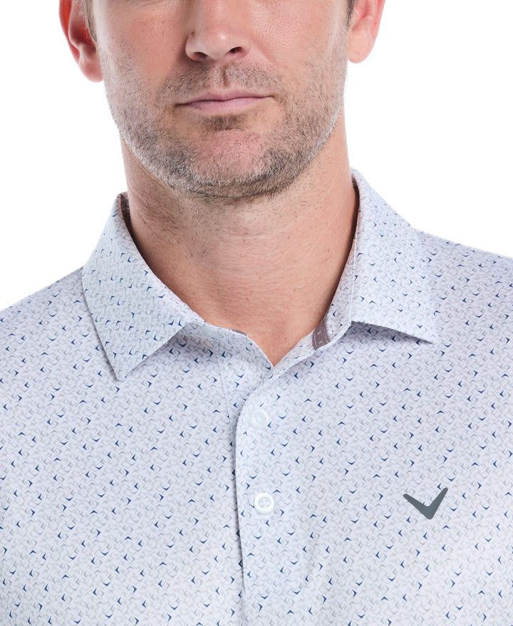 Mens Confetti Chevron All Over Polo (Bright White) 