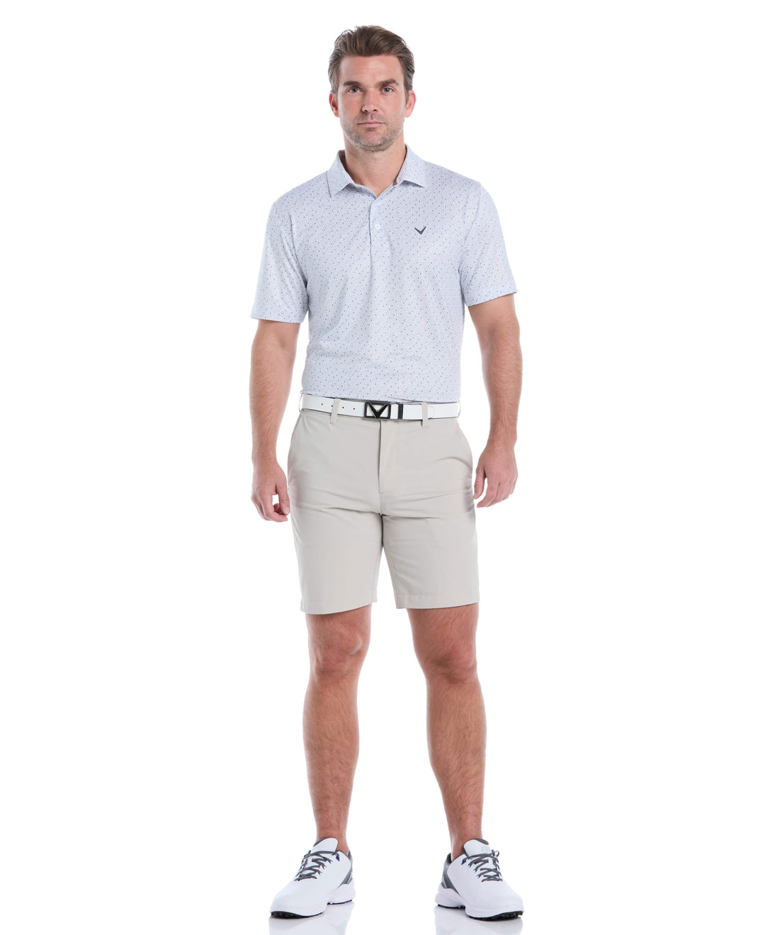 Mens Confetti Chevron All Over Polo (Bright White) 
