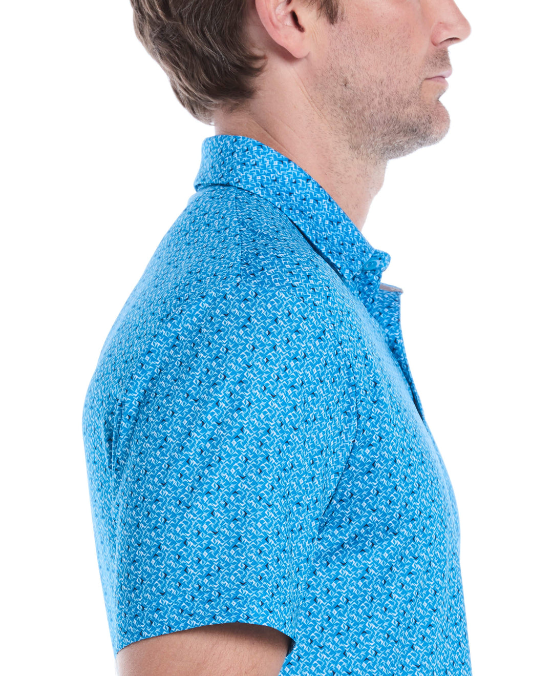 Mens Confetti Chevron All Over Polo (Methyl Blue) 