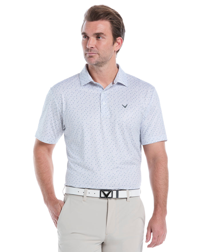 Mens Confetti Chevron All Over Polo (Bright White) 