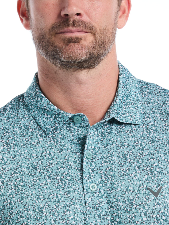 Men's Confetti Hex Print Golf Polo