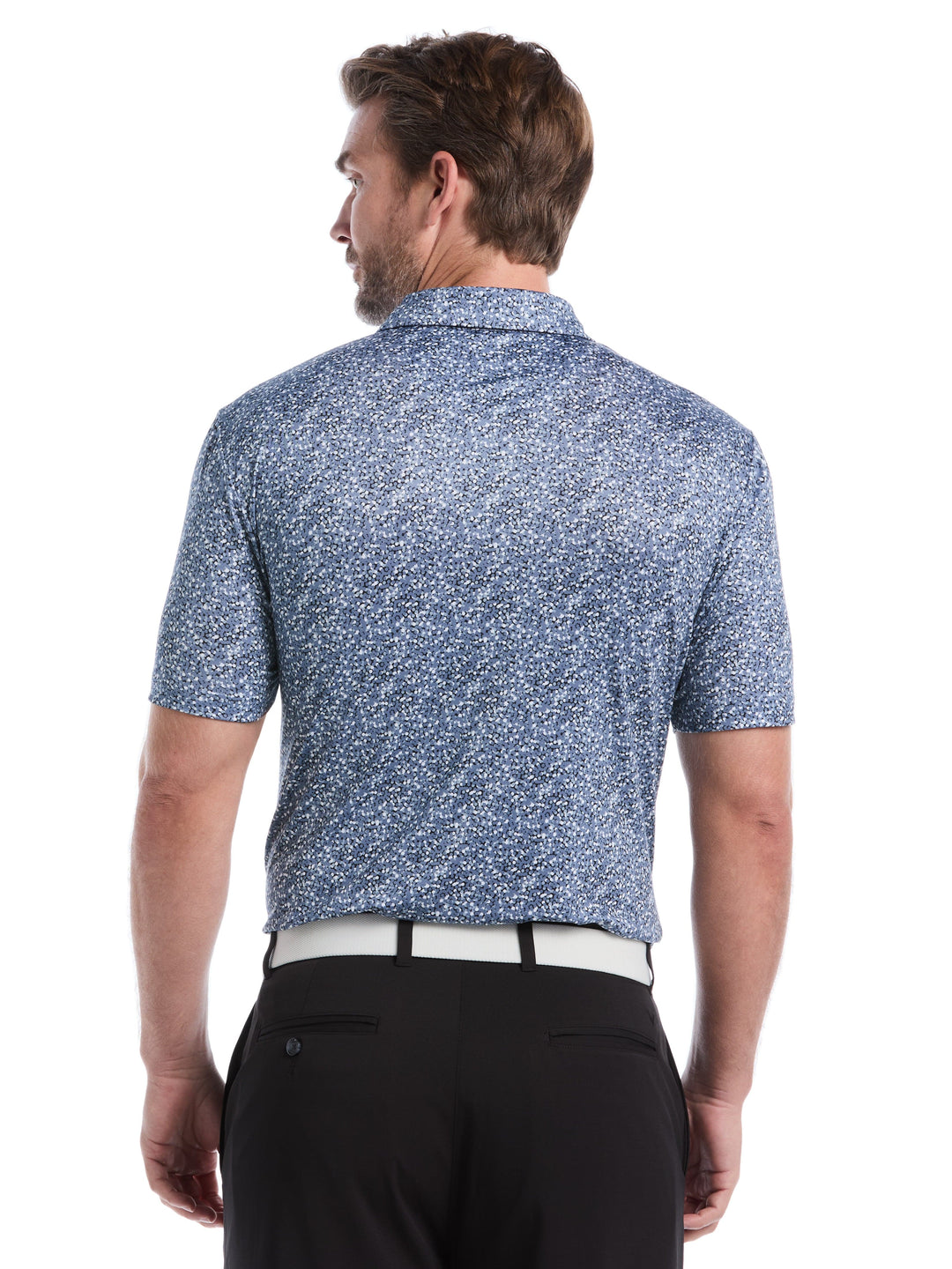 Men's Confetti Hex Print Golf Polo