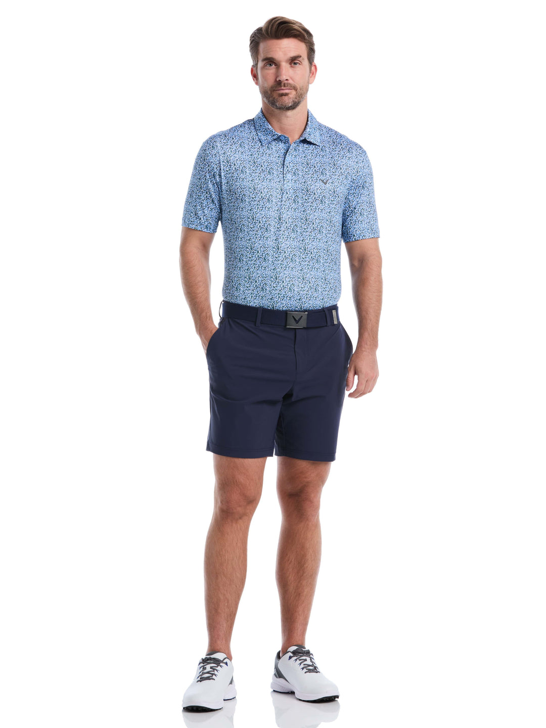 Men's Confetti Hex Print Golf Polo