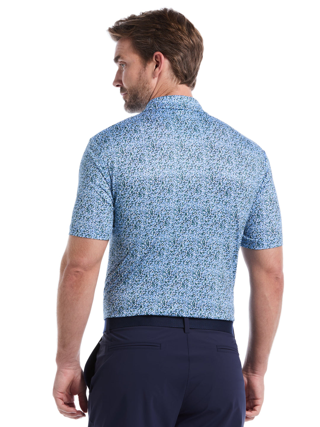 Men's Confetti Hex Print Golf Polo