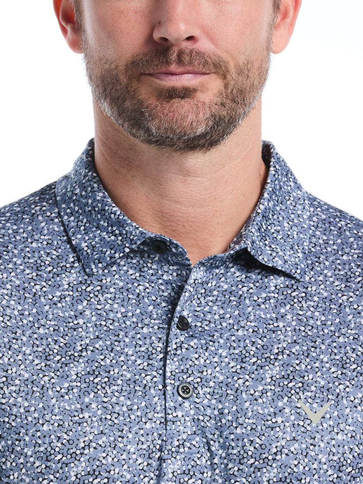 Men's Confetti Hex Print Golf Polo