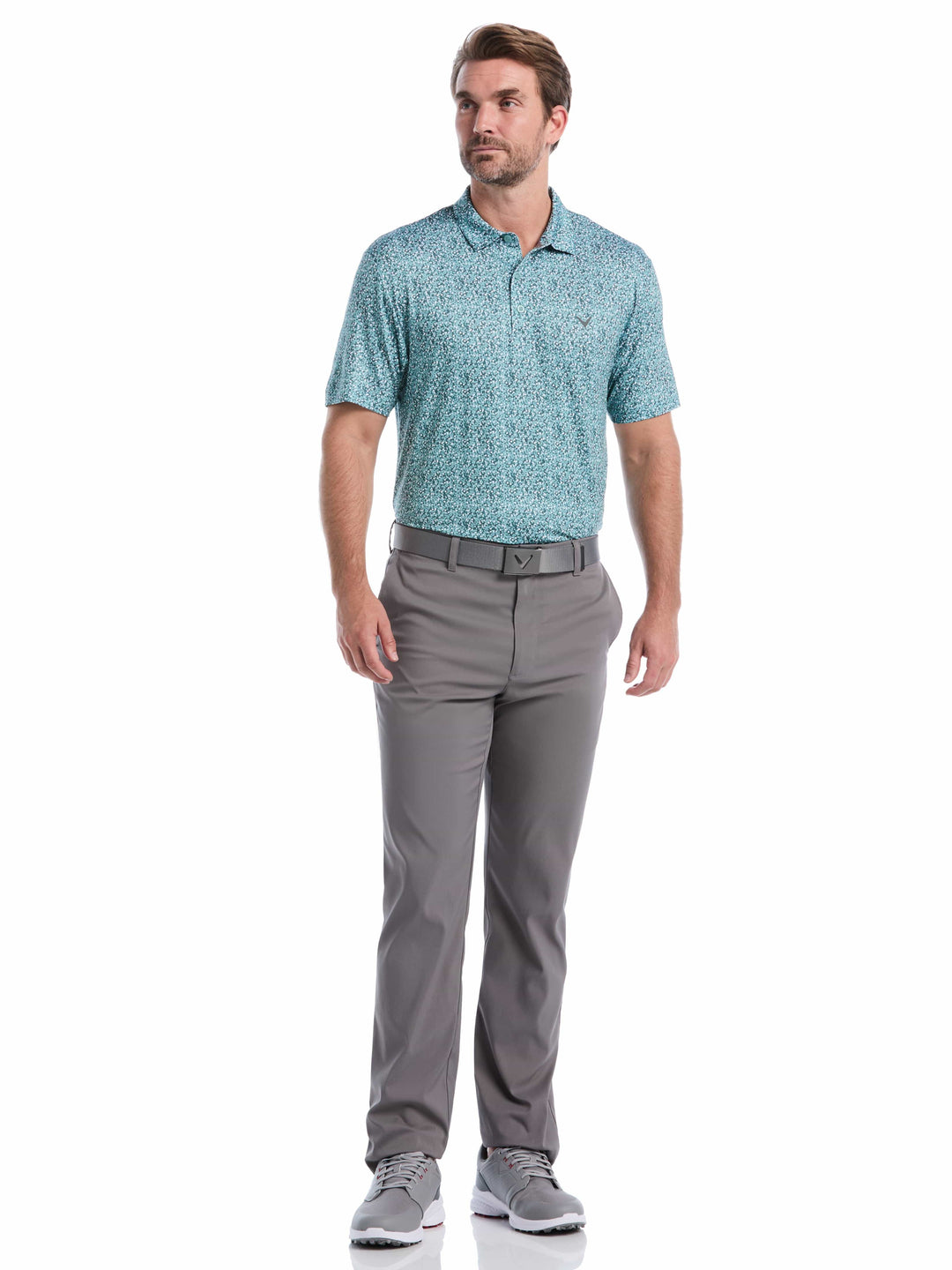 Men's Confetti Hex Print Golf Polo