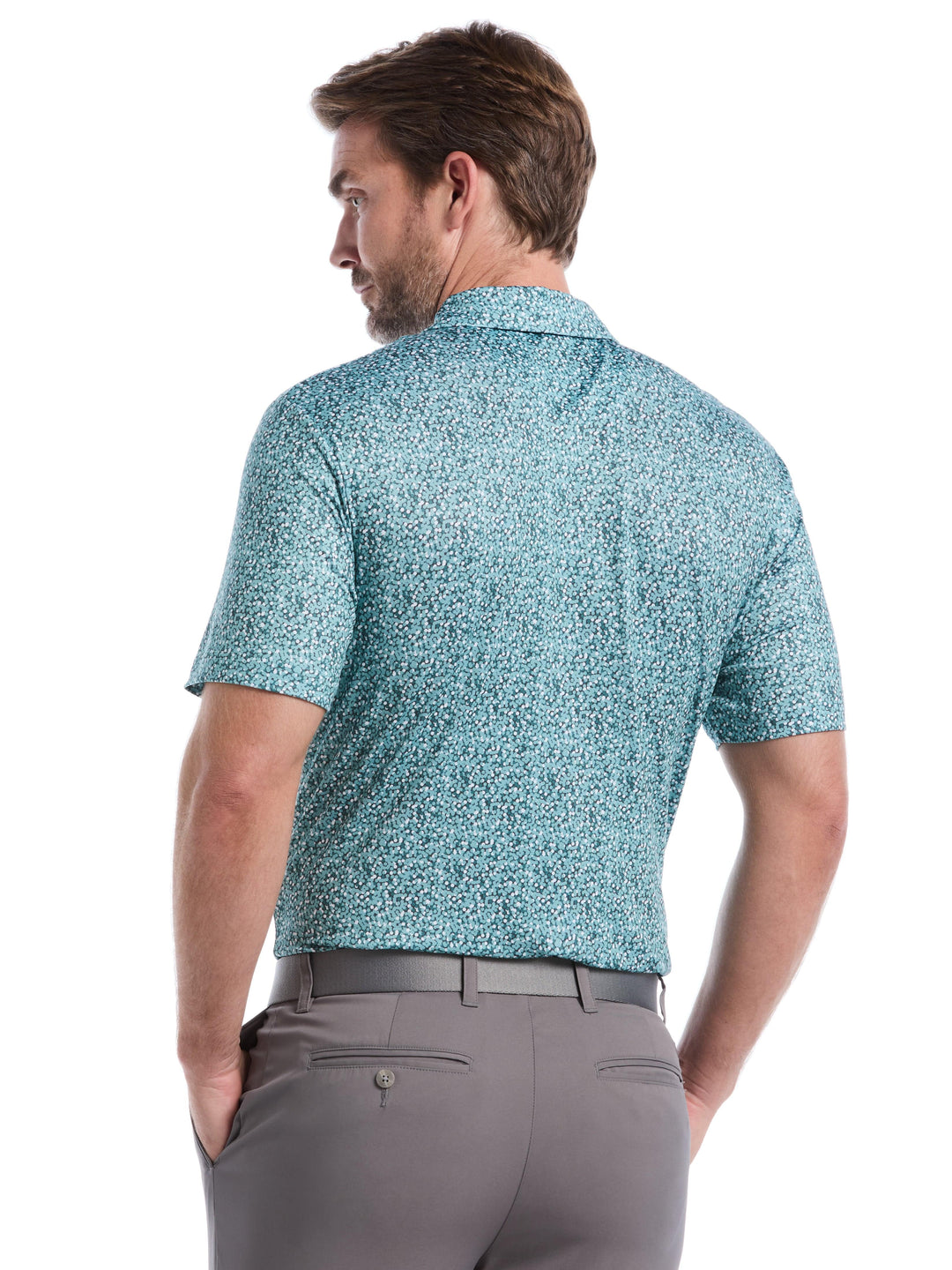 Men's Confetti Hex Print Golf Polo