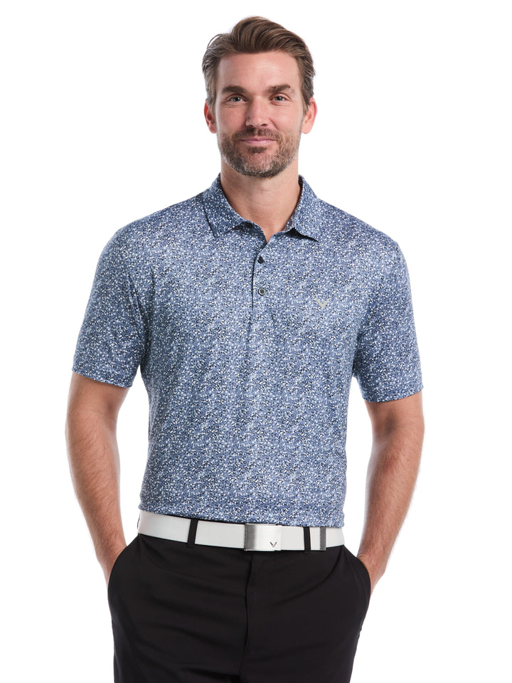 Men's Confetti Hex Print Golf Polo