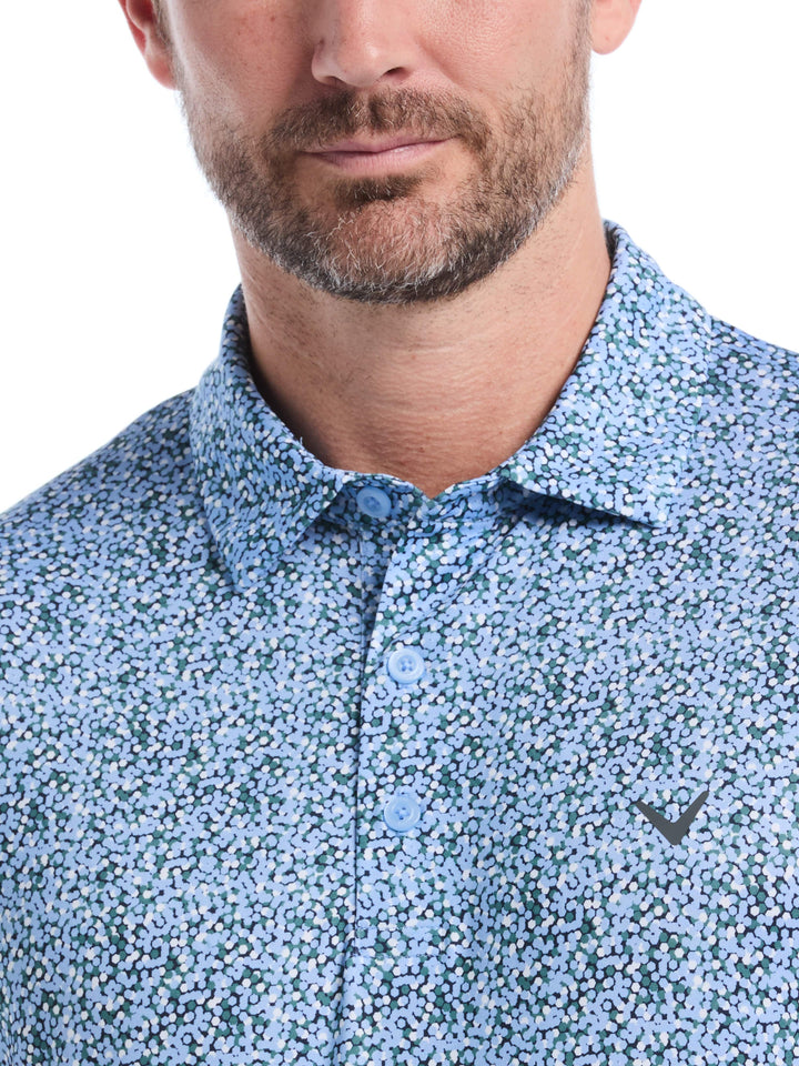 Men's Confetti Hex Print Golf Polo