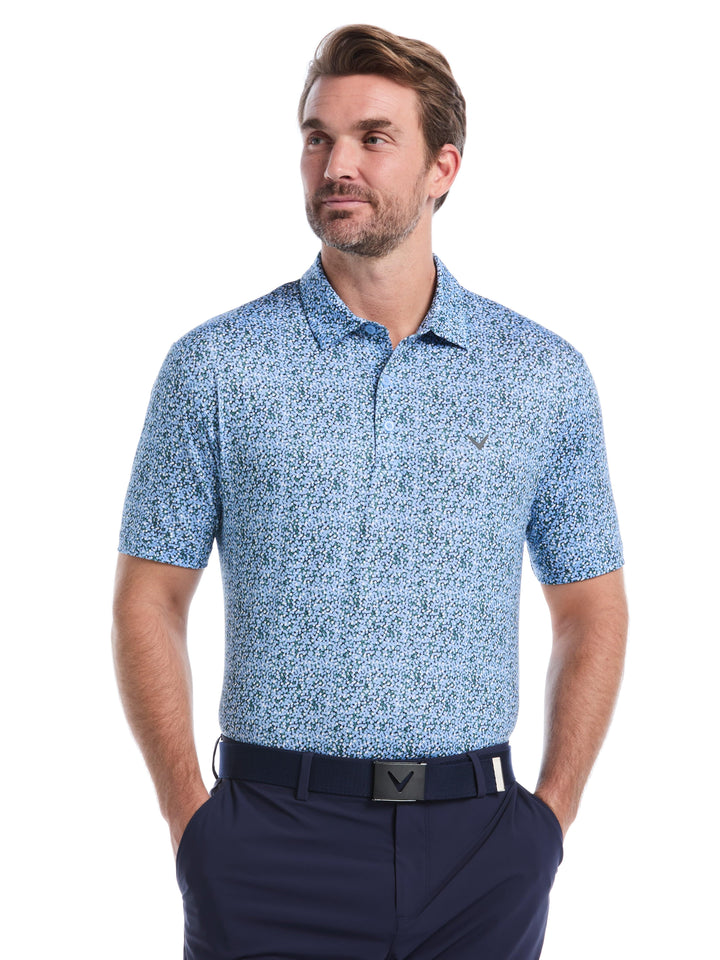 Men's Confetti Hex Print Golf Polo