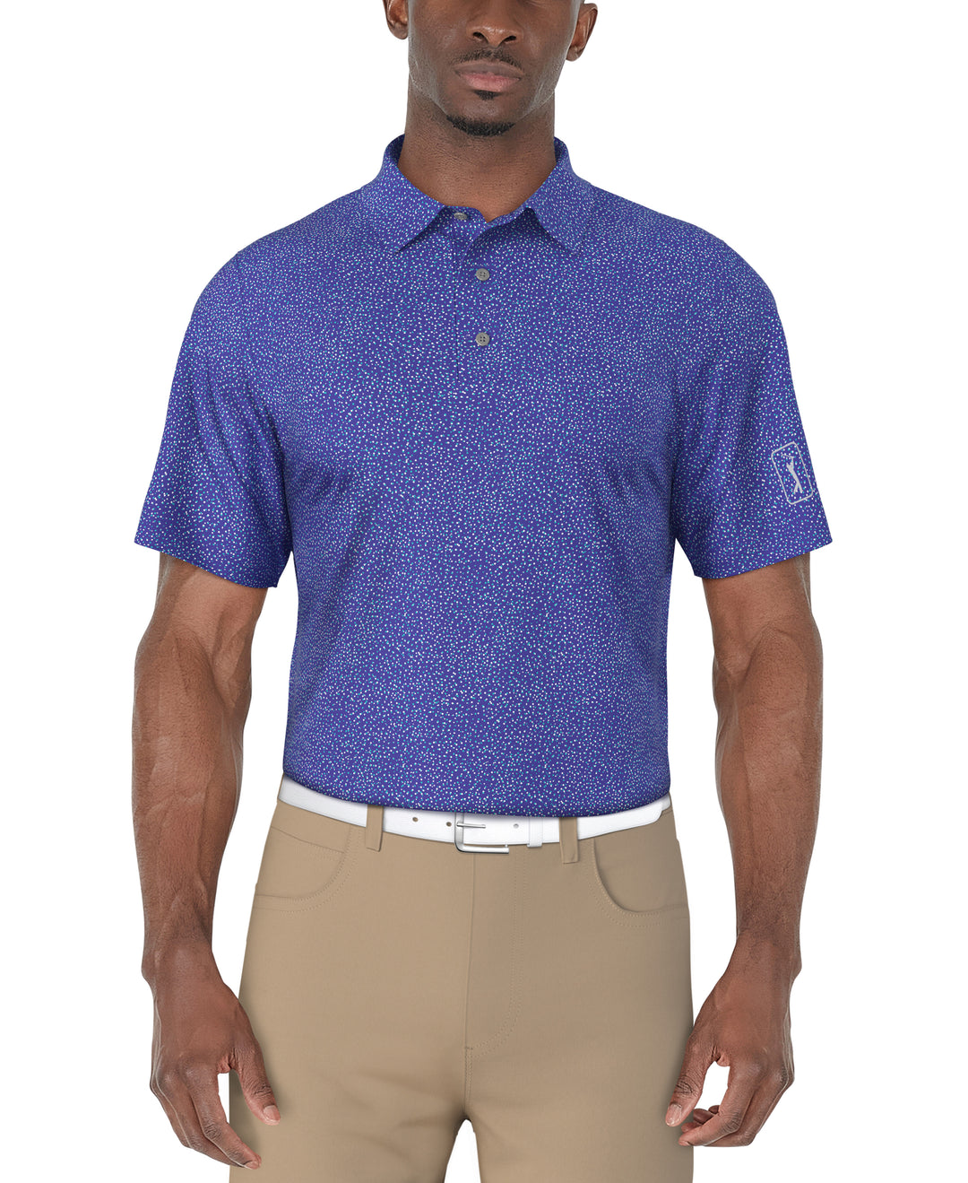 SS Confetti Print Polo (Dazzling Blue) 
