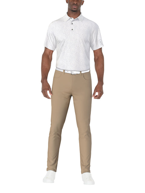 SS Confetti Print Polo (Bright White) 