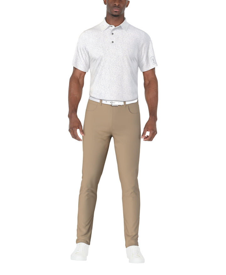 SS Confetti Print Polo (Bright White) 