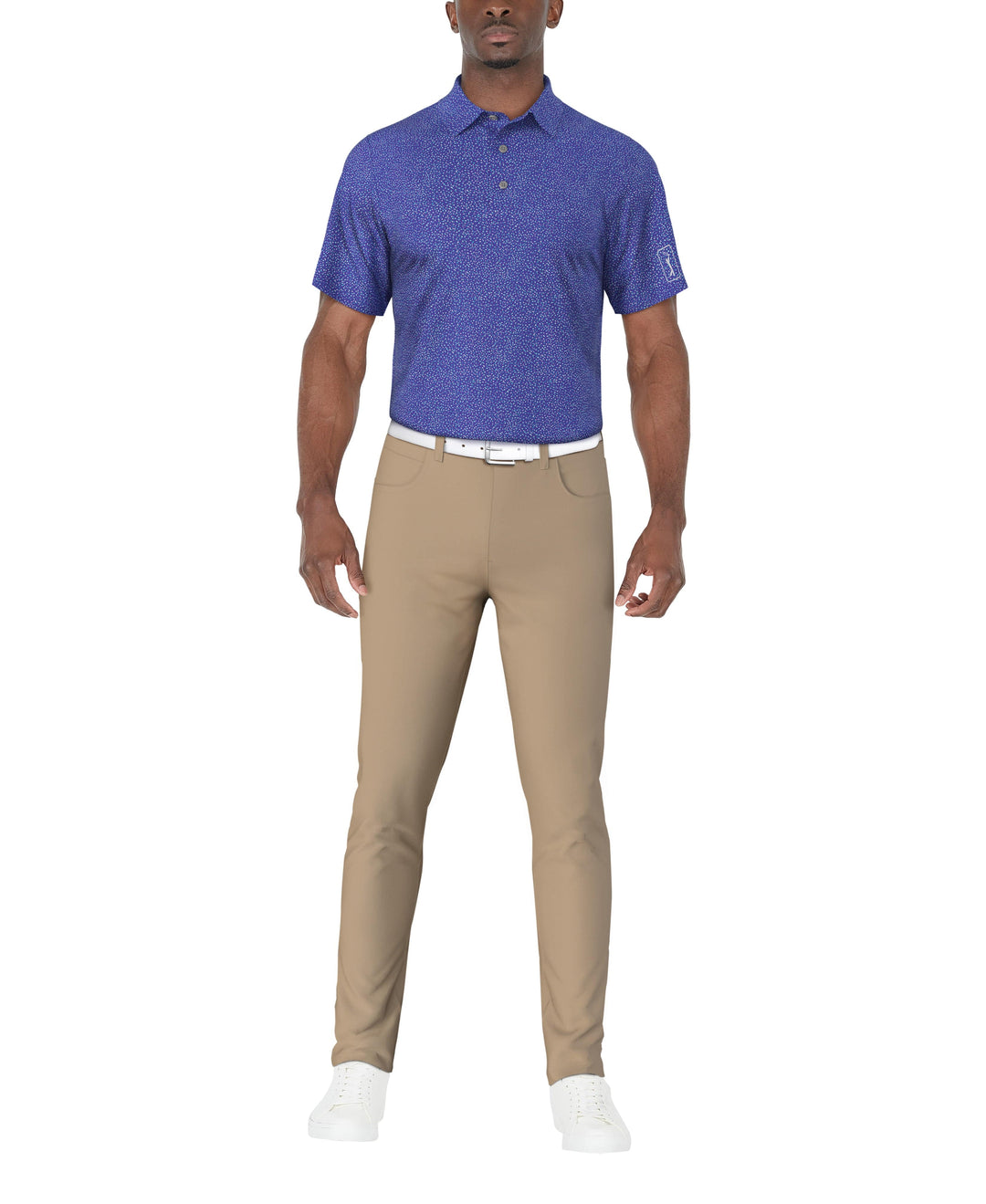 SS Confetti Print Polo (Dazzling Blue) 