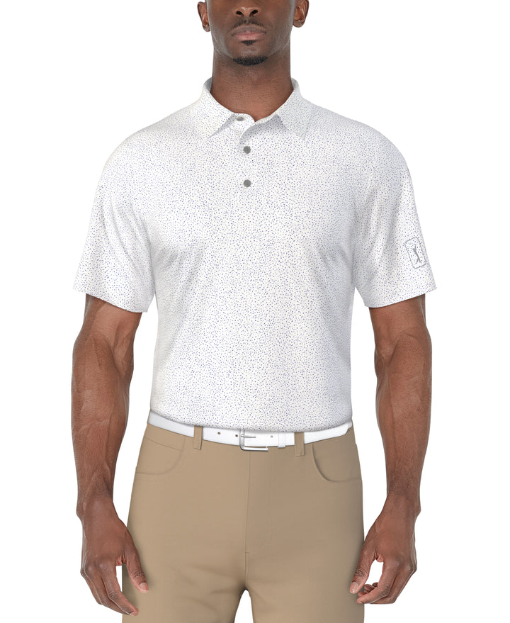 SS Confetti Print Polo (Bright White) 