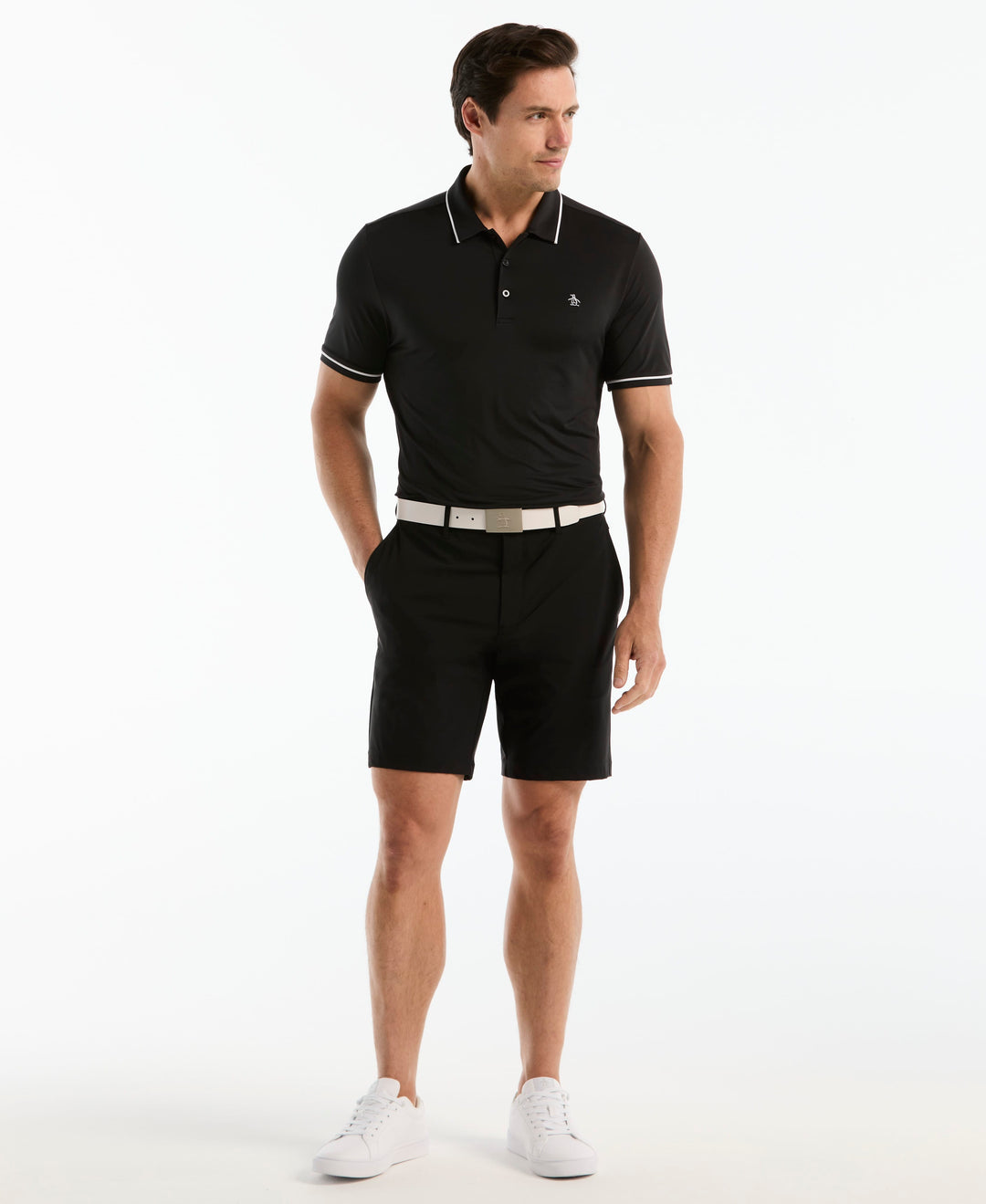 Solid Short Sleeve Polo (Caviar) 