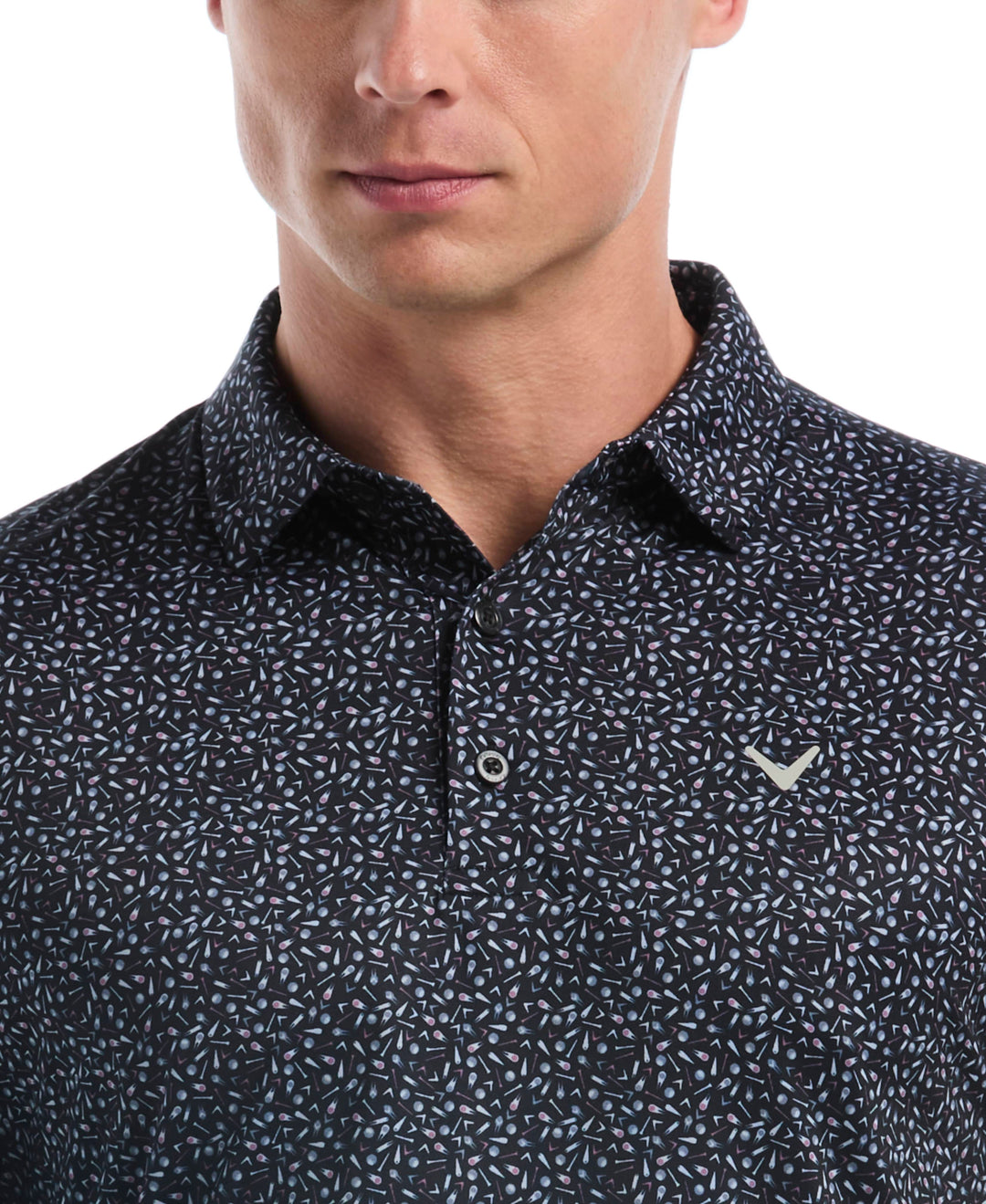 Confetti Print Golf Polo (Caviar) 