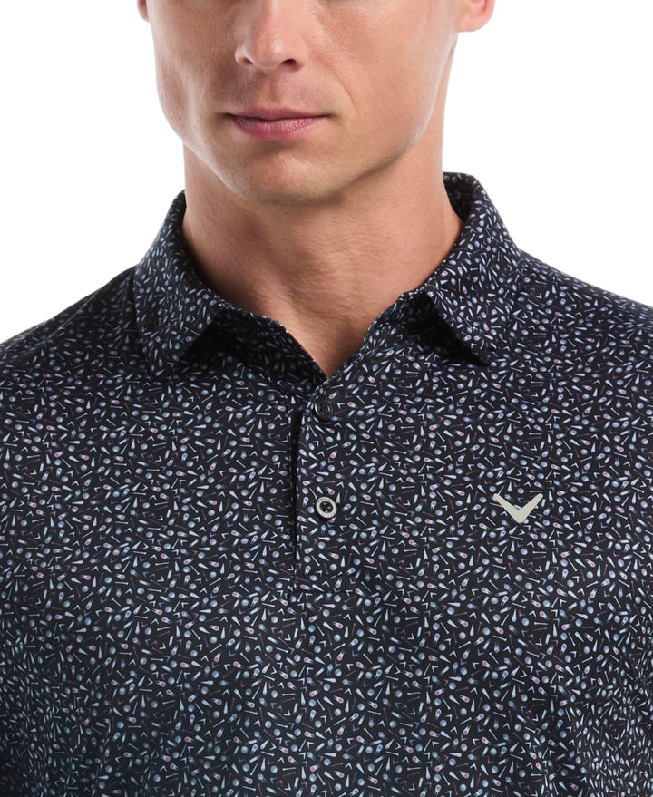 Confetti Print Golf Polo (Caviar) 