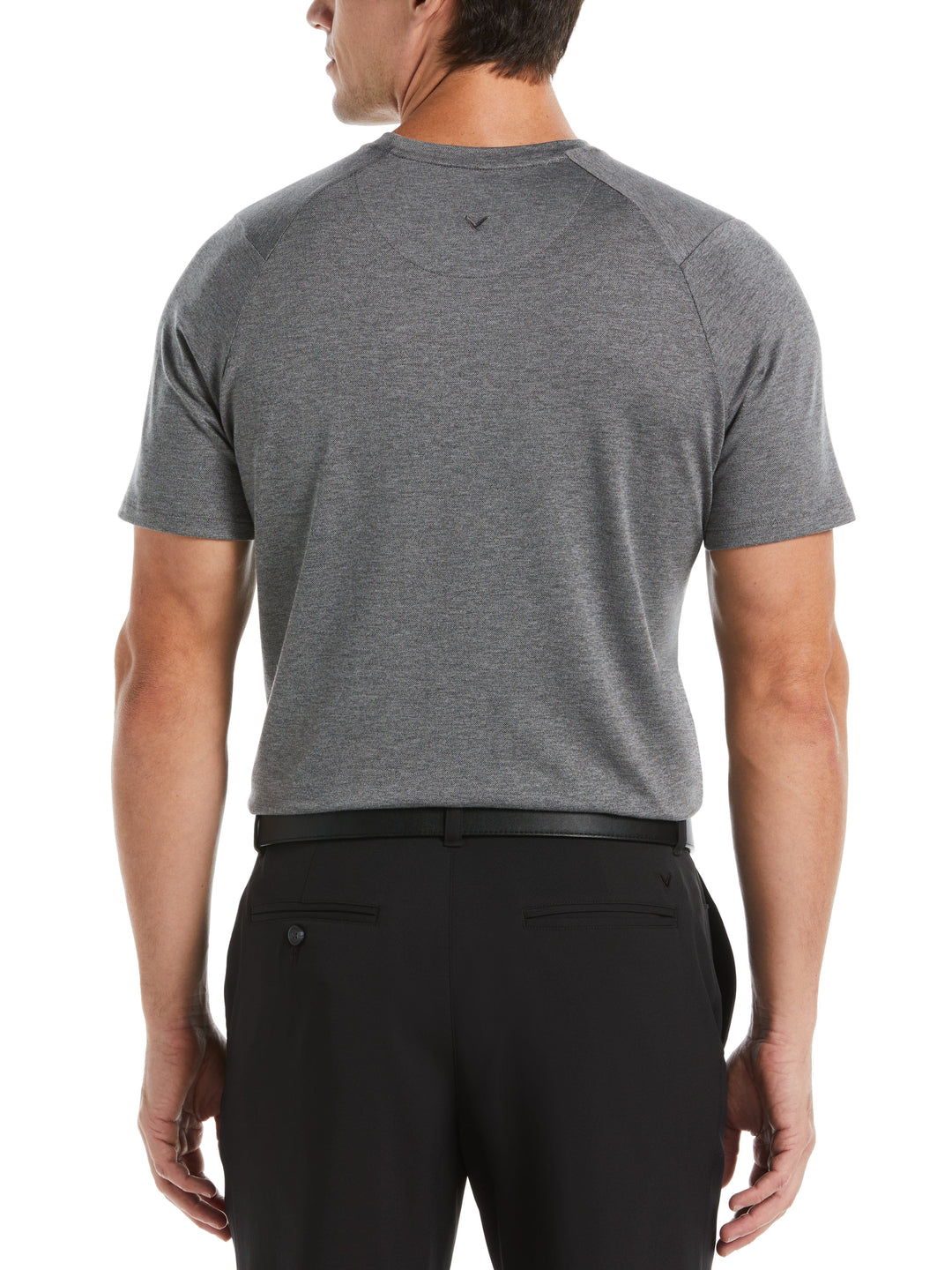 Crossover Performance Crew Neck Golf Tee (Black Heather) 