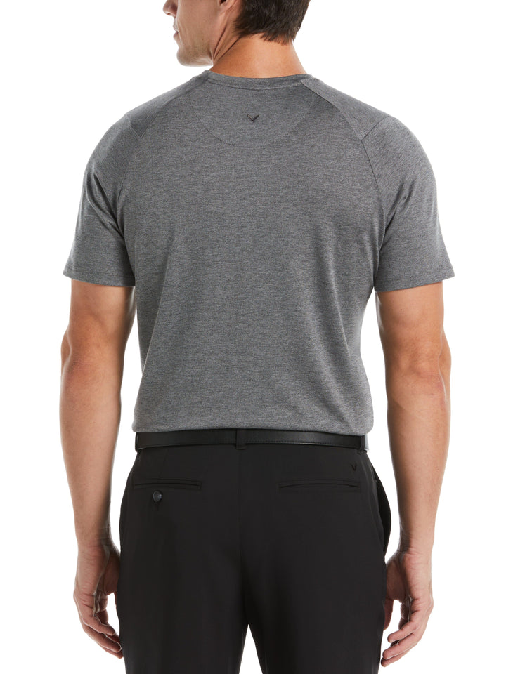 Crossover Performance Crew Neck Golf Tee (Black Heather) 