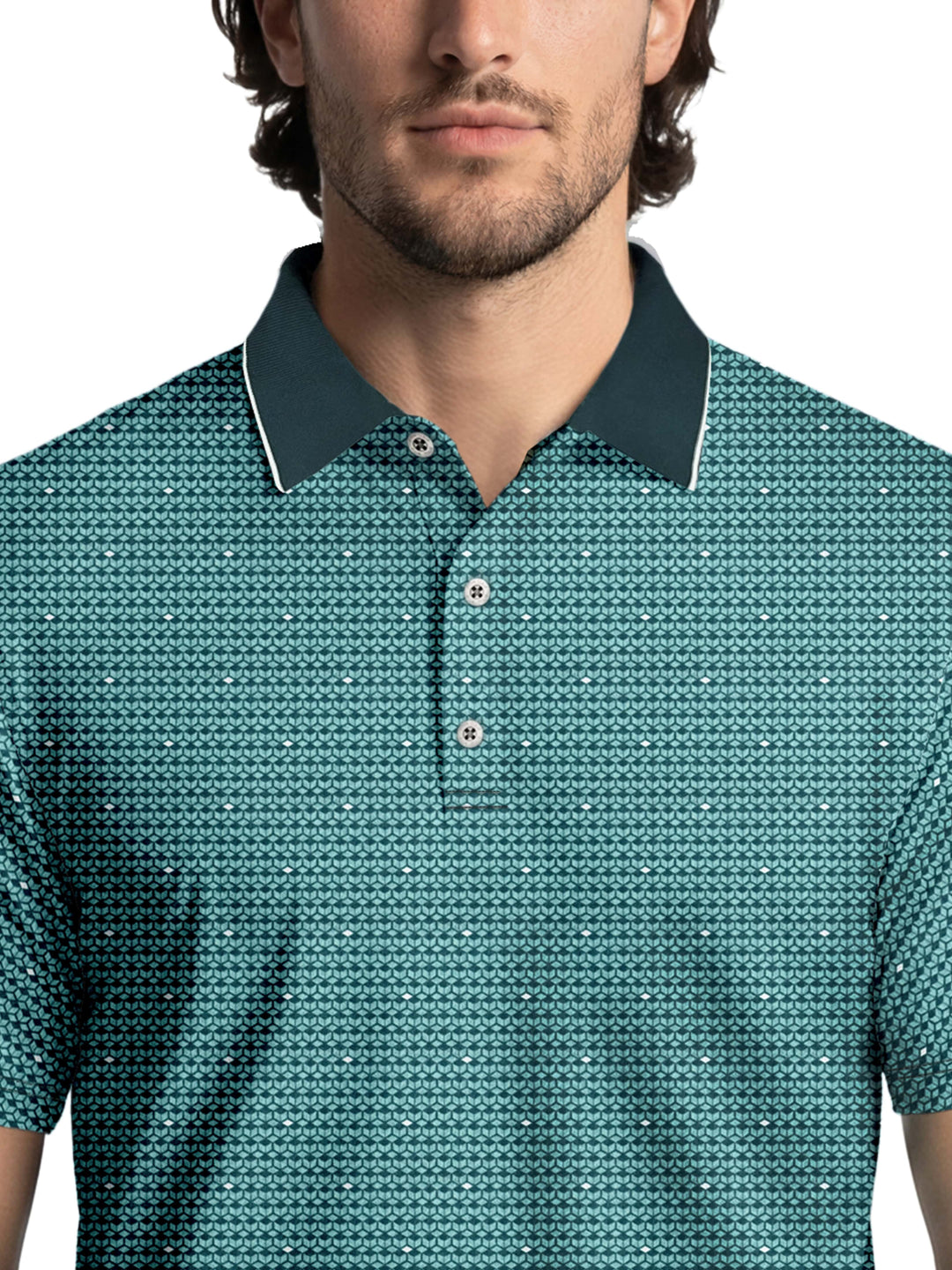 Men's Dimensional Geo Printed Polo