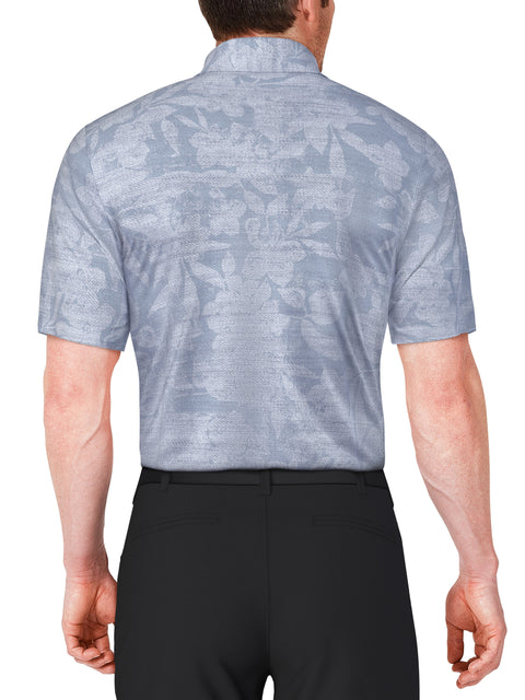 Distressed Floral Print Golf Polo (Tradewinds) 