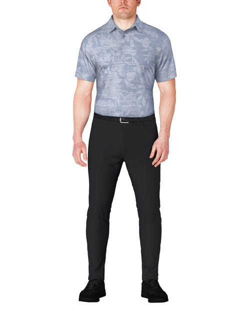 Distressed Floral Print Golf Polo (Tradewinds) 