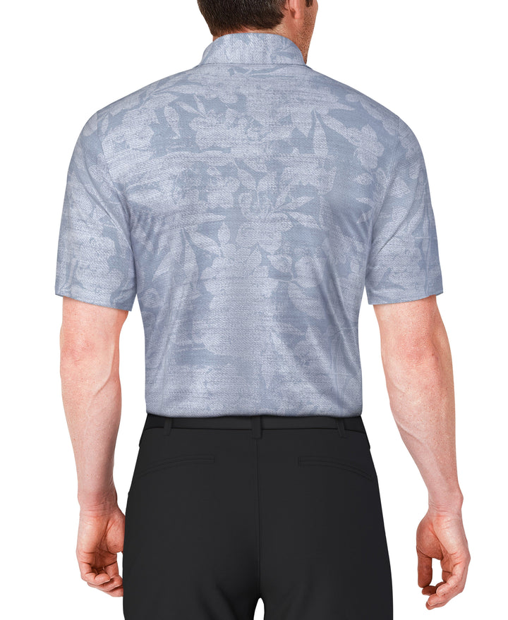 Distressed Floral Print Golf Polo (Tradewinds) 