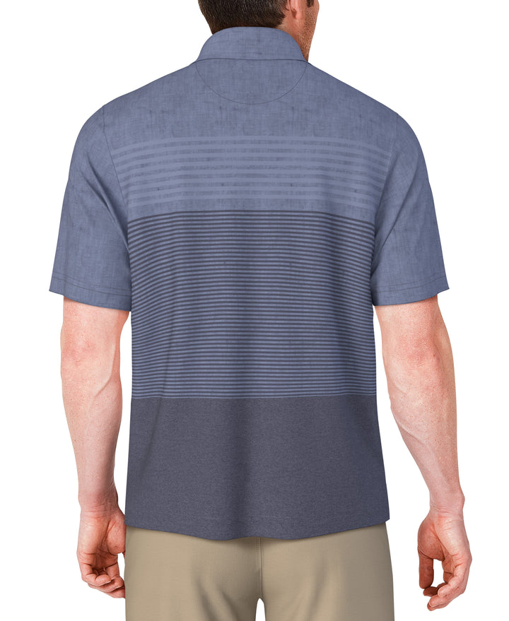 Short Sleeve Distressed Stripe Printed Polo (Insignia Blue) 