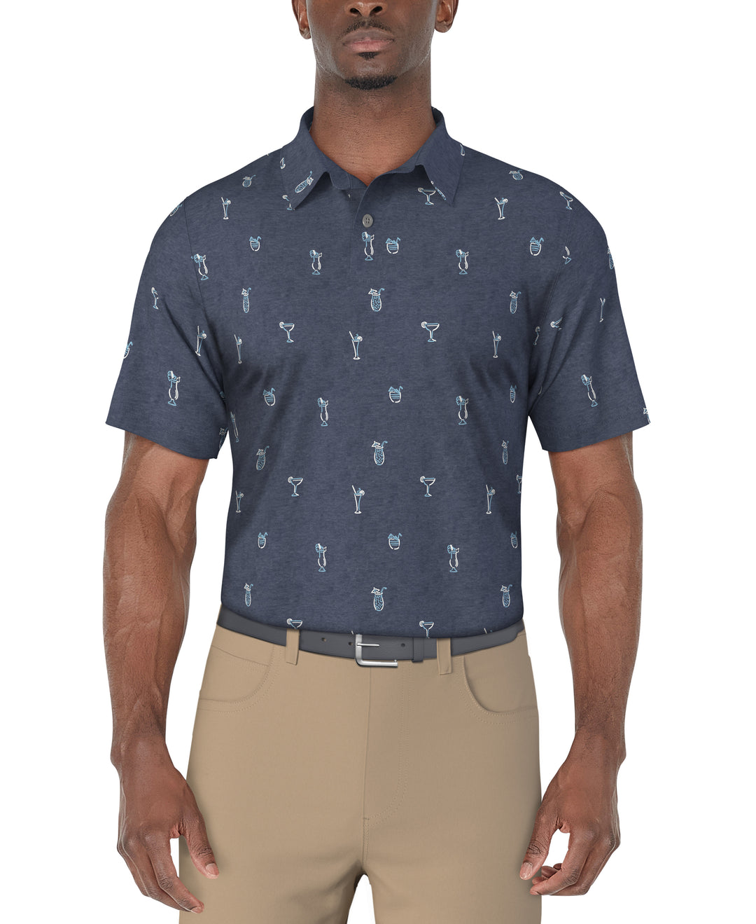 Drink Print Golf Polo (Insignia Bl Htr) 