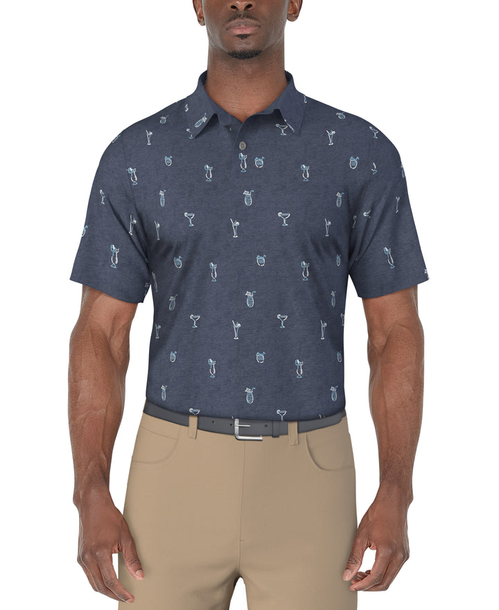 Drink Print Golf Polo (Insignia Bl Htr) 
