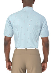 Drink Print Golf Polo (Sky Blue Htr) 