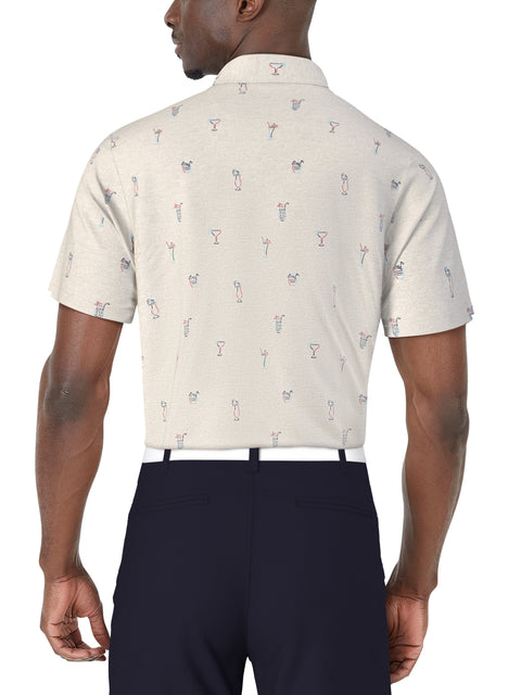Drink Print Golf Polo (Pearl Blue Htr) 