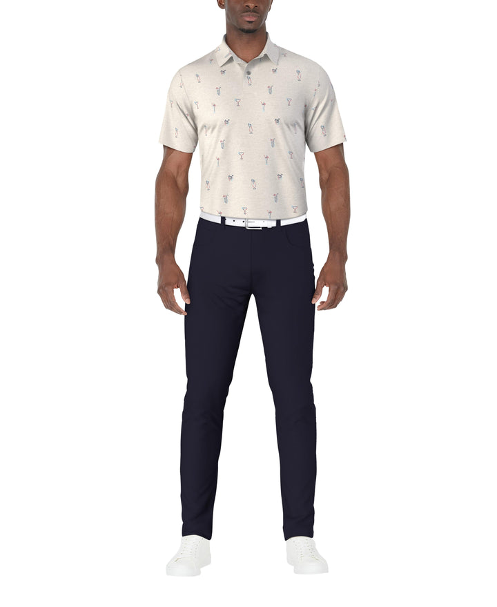 Drink Print Golf Polo (Pearl Blue Htr) 