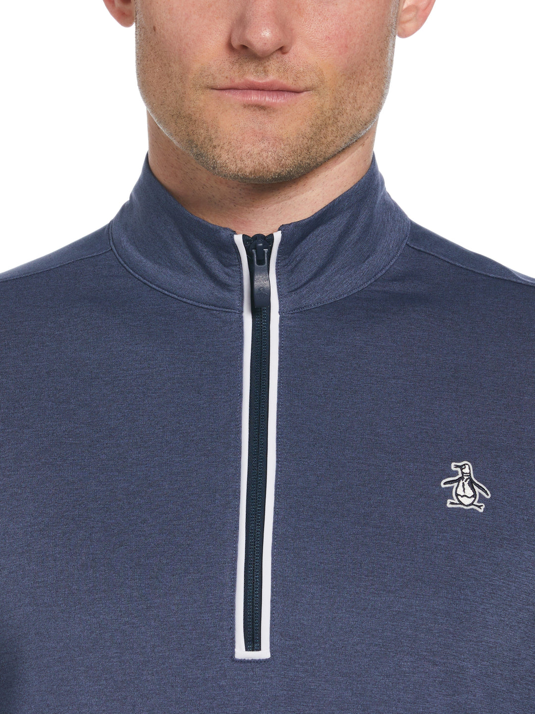 Earl 1/4 Zip Long Sleeve Golf Pullover Jumper (Black Iris Bijou Hthr) 