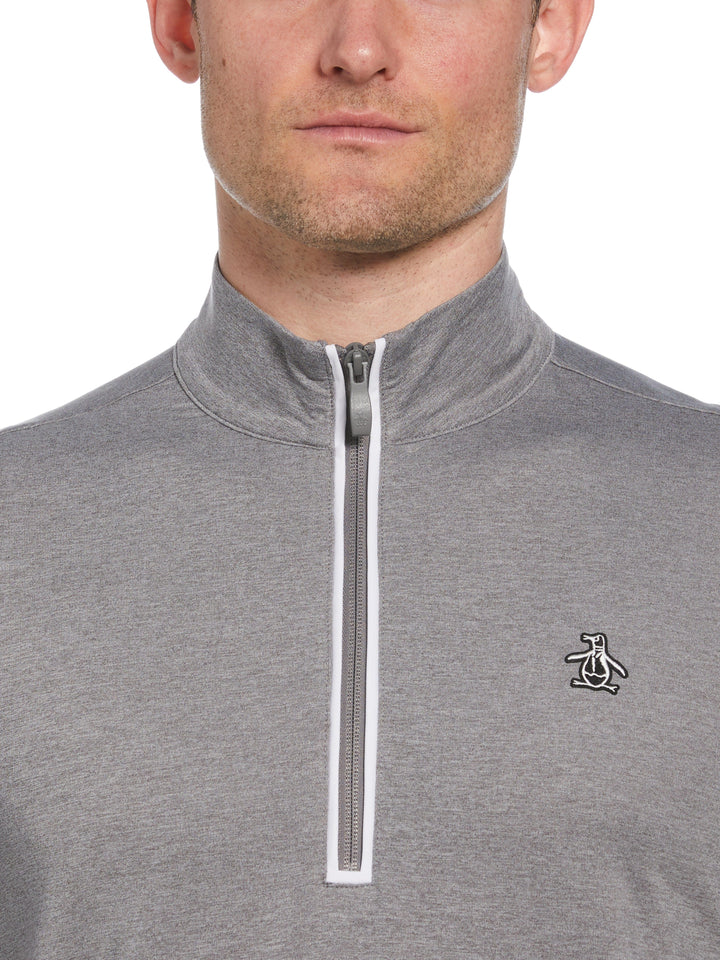 Earl 1/4 Zip Long Sleeve Golf Pullover Jumper (Quiet Gray Heather) 