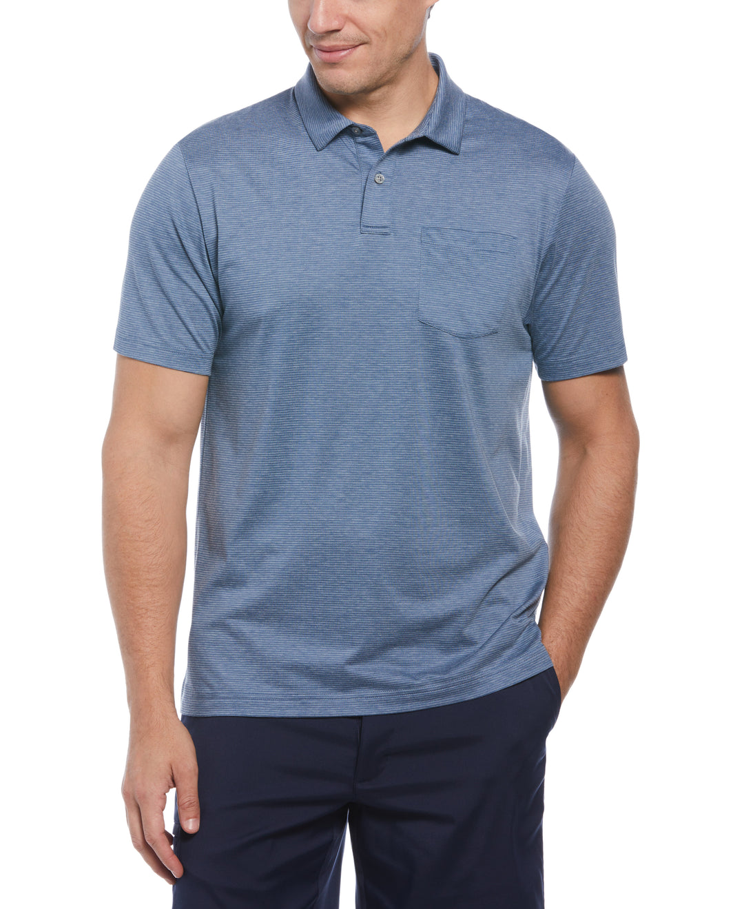 Eco Fine Line Golf Polo (Lt. Coronet Blue Htr) 