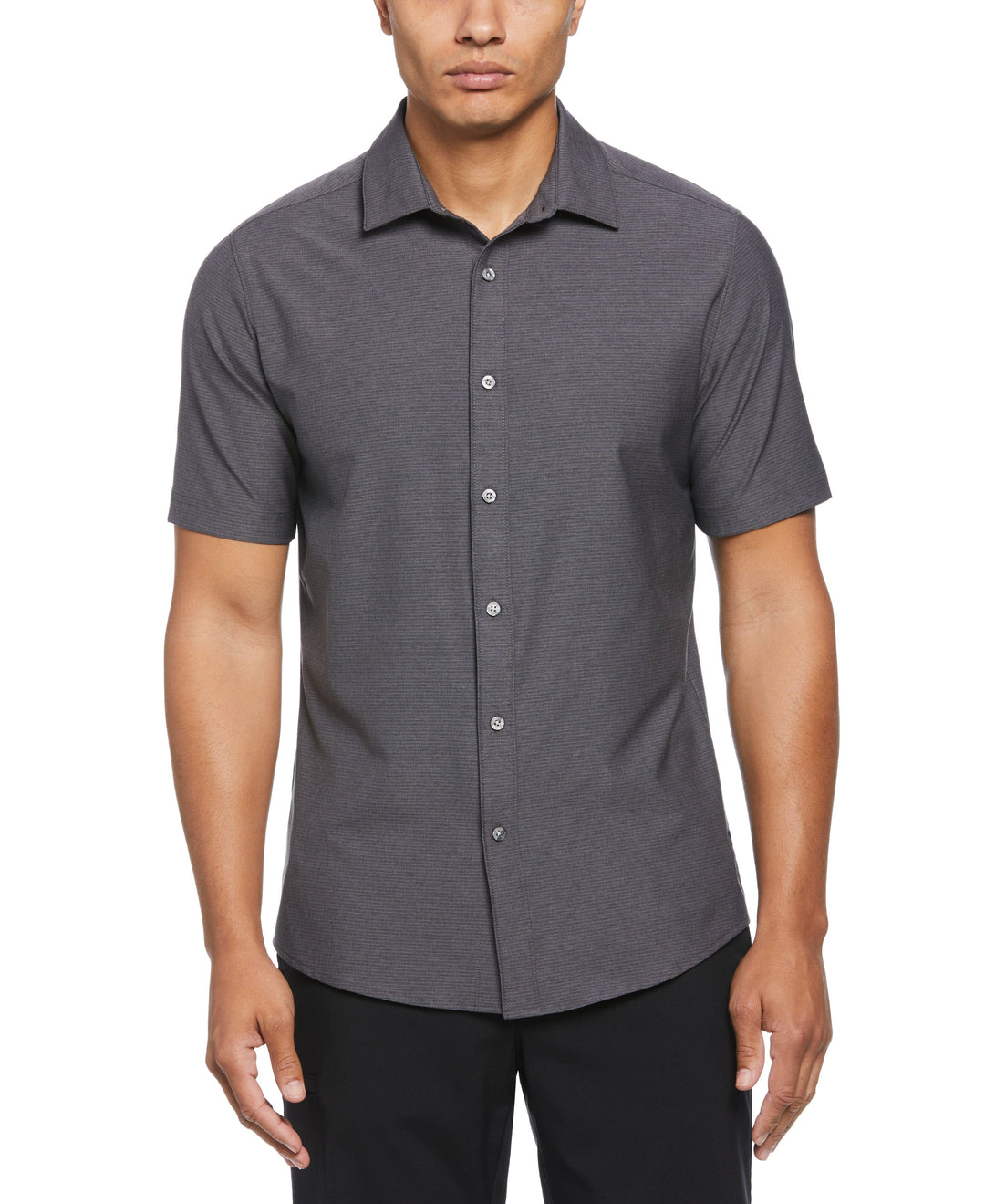 Eco Woven Coatfront Golf Shirt (Charcoal Art) 