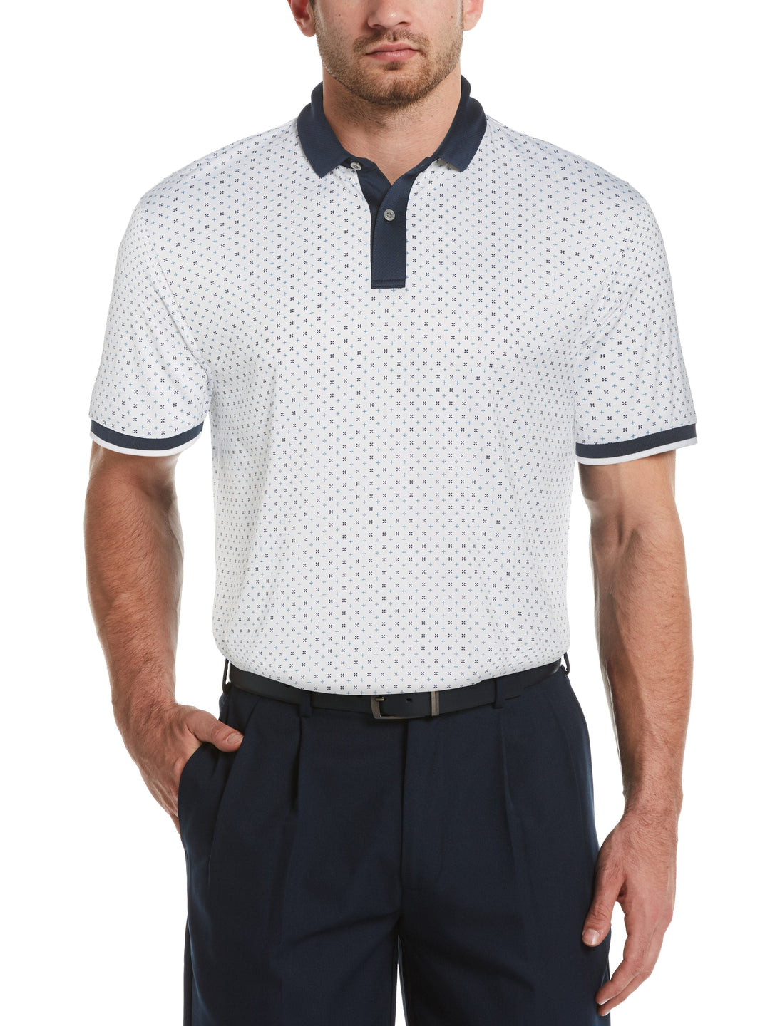 Men's EcoFocused Allover Mini Geo Print Golf Polo