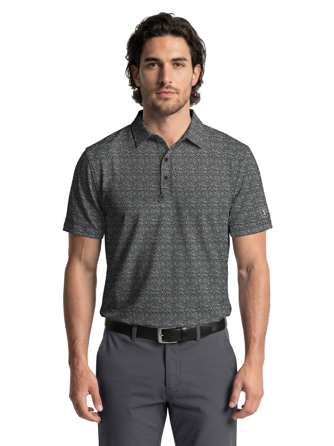 Men's Energized Abstract Floral Print Golf Polo