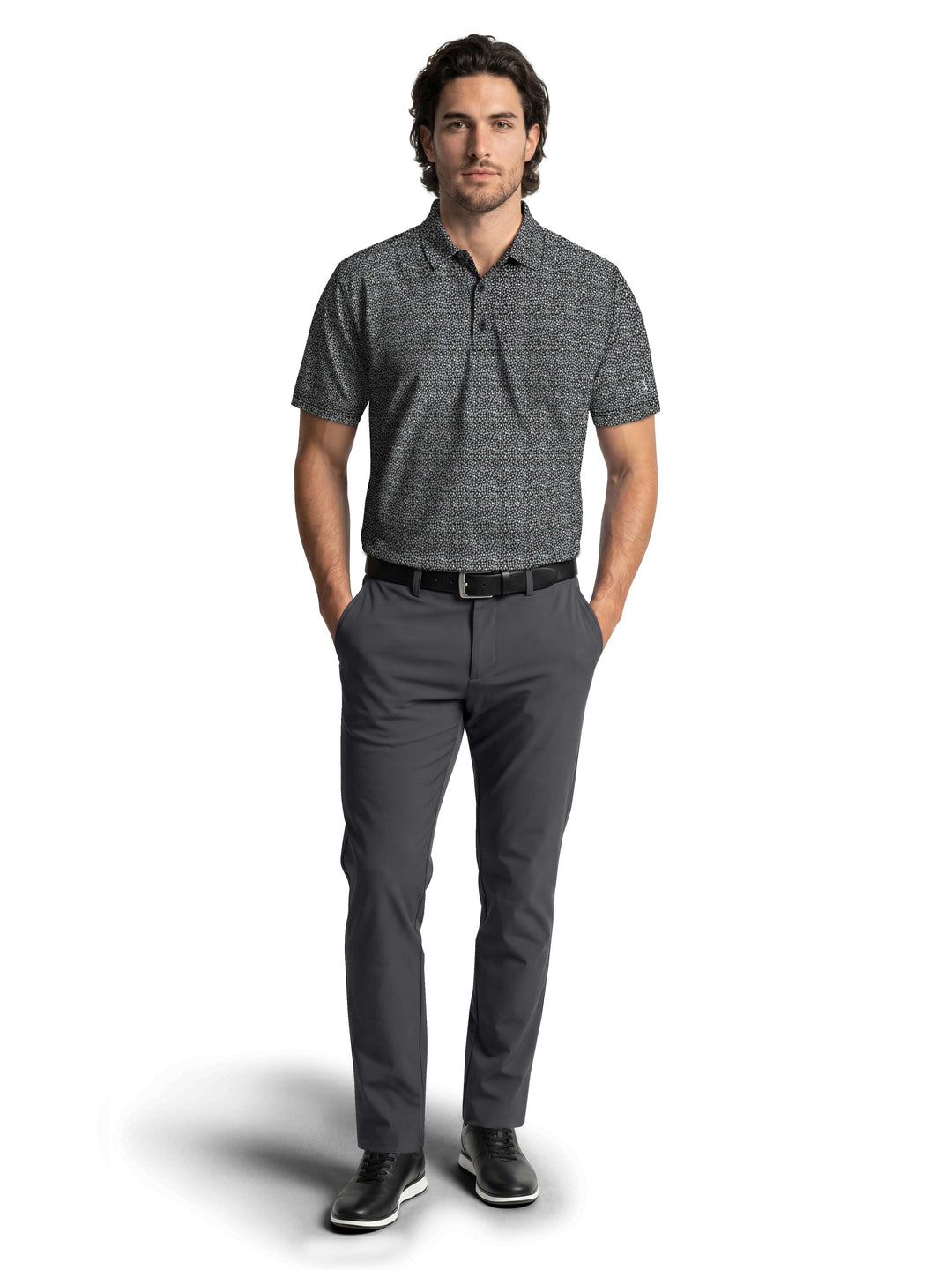 Men's Energized Abstract Floral Print Golf Polo