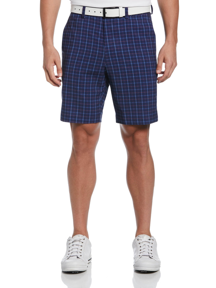 Men's Energy Plaid Print Golf Short with Active Waistband | 9" Inseam